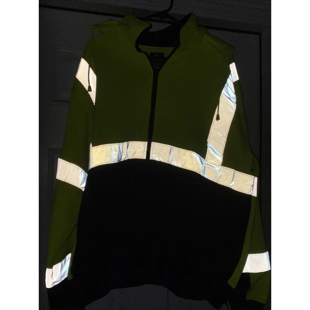 Reflective Apparel Jacket Coat Zip Up Mens XL Neon ANSI/ISEA 107-2020 Class 3